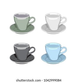 Set of cups vector