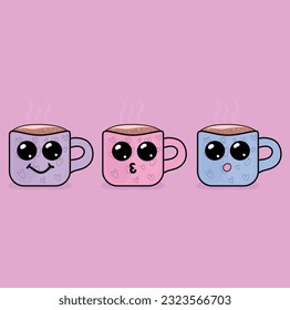 Set Of Cups Vector Illustration