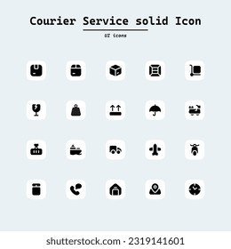 set of curier vector icons. Thin linear curier service isolated on white background. collection ui icons with squircle shape. Web Page, Mobile App, UI, UX design.