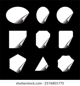 Set of Curled Paper Designs Perfect for Mockups and Backgrounds.
