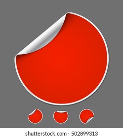 Set of curled stickers isolated on white background. Vector illustration. It can be use for price, promo, adv and etc.