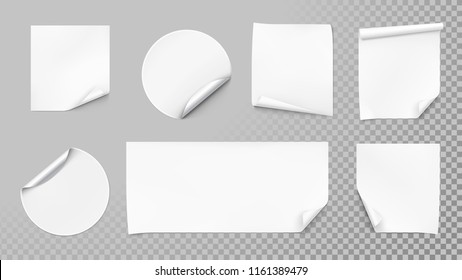 Set of curled stickers. Vector illustration. EPS10.