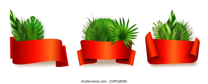 Banner mit exotischen Blättern