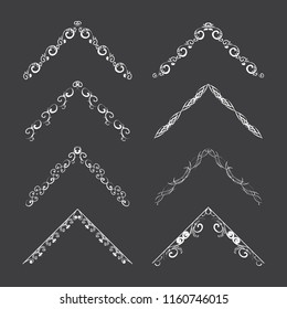 Set of curls and scrolls. Decorative elements for frames. Vector illustration