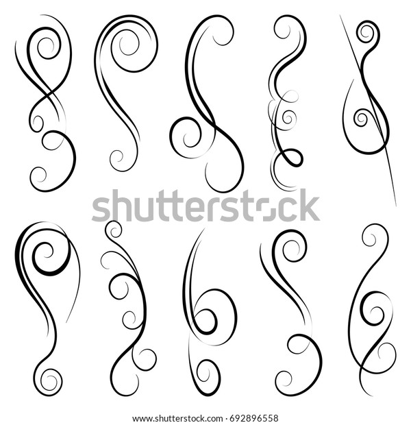 Set of curls and scrolls.
Decorative elements for frames. Elegant swirl vector illustration.
