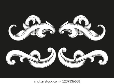 set of curls and scrolls for design