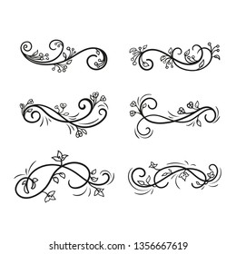 Set of curls and scrolls for design