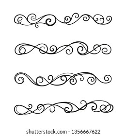 Set of curls and scrolls for design