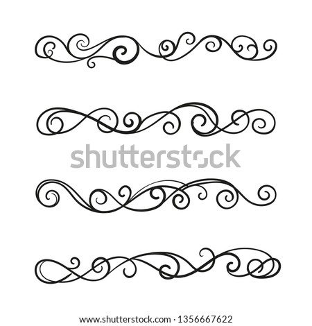 Set of curls and scrolls for design