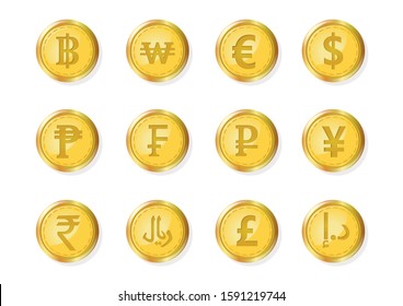 a set of currency coin