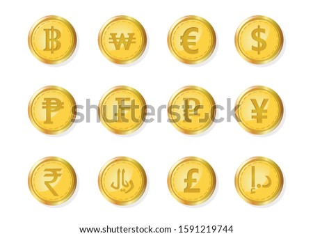 a set of currency coin