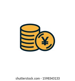 set of currency coin icon