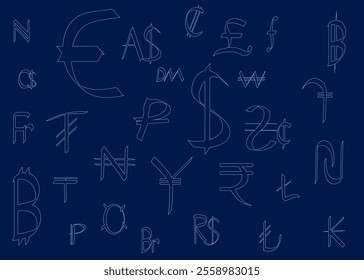 Set currency exchange sings. Vector illustration