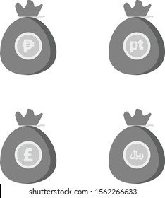 set of currency icons isolated on background
