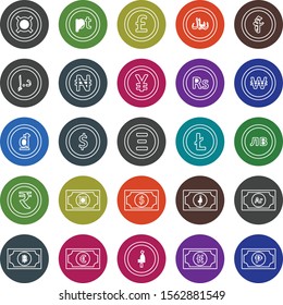 set of currency icons isolated on background
