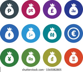set of currency icons isolated on background
