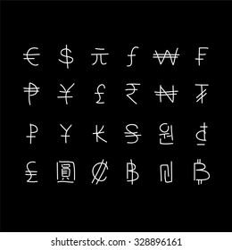 Set of currency symbols 