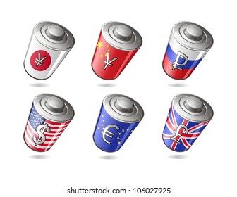 Set of currency symbols illustration in vector