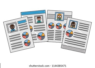 set of curriculum vitae isolated icon