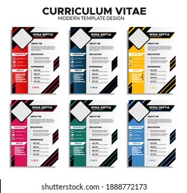 set of curriculum vitae template design