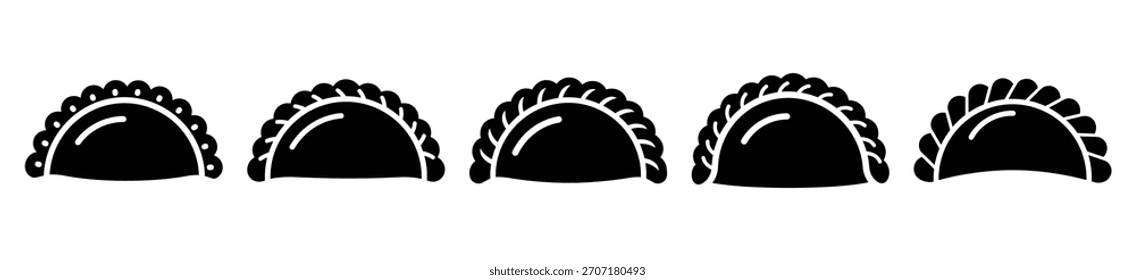 conjunto de curry puff ícone ilustração vetor isolado no fundo branco