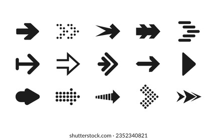 set cursor arrows vector icon