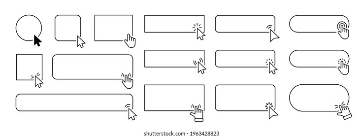 Set of cursor. Computer mouse click cursor gray arrow icons set and loading icons. Cursor icon. Vector illustration. Mouse click cursor collection.