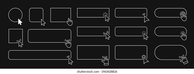 Set of cursor. Computer mouse click cursor gray arrow icons set and loading icons. Cursor icon. Vector illustration. Mouse click cursor collection.
