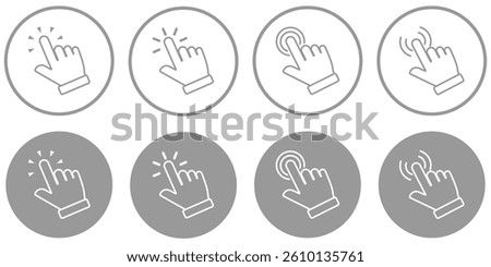 Set of Cursor icons click, vector icons. Mouse click cursor set. Cursor icon. Hand click icon set. pointer sign . flat and vector style on isolated background eps 10.