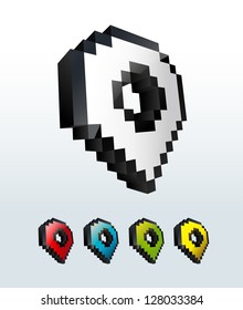 Set of cursor map pointer icon buttons vector illustration
