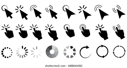 Set cursors loading, great design for any purposes. Social icon. Digital communication. Computer technology. Stock image. EPS 10.