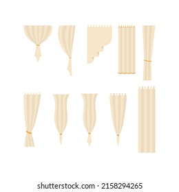 A set of curtains, curtains. Isolated Cartoon style. Vector illustration