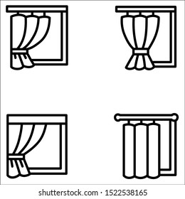 Set von Vorhängen verwandte Vektorliniensymbole.