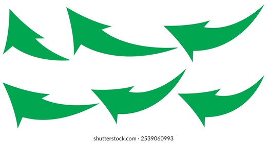 Set of curve arrow vector illustrations,