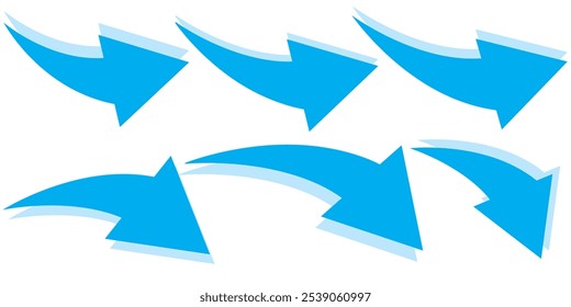 Set of curve arrow vector illustrations,