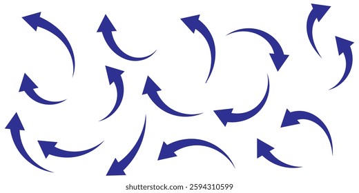 set of curve arrows icon 