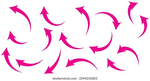 set of curve arrows icon 