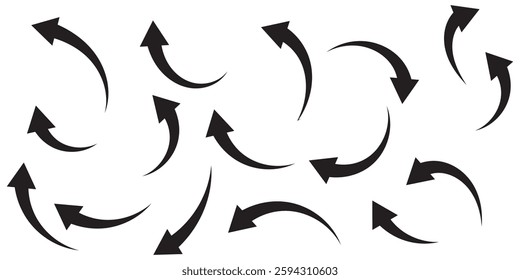 set of curve arrows icon 