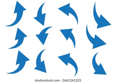 set of curve arrows icon file eps 10
