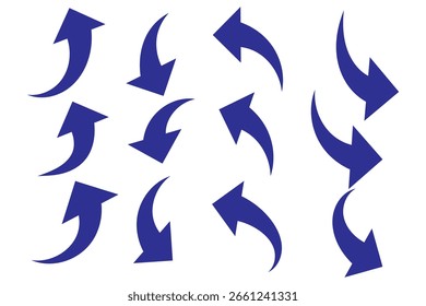 set of curve arrows icon file eps 10