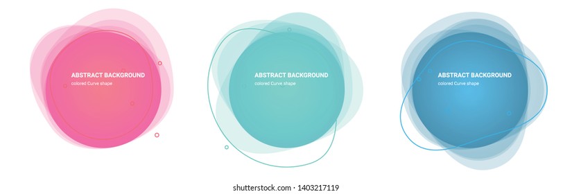 Set of Curve Gradient Elements. Set of Abstract Blot Shaped Backgrounds for Flyers, Banners, Web Sites, Business Cards, Invitations, Gift Cards, Brochures, Landing Pages