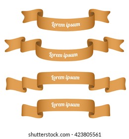 Set of curve ribbons. Vector illustration