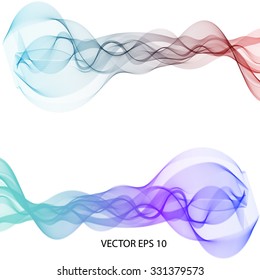 Set of curve vector color wave abstract background for banner