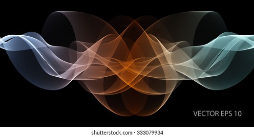 Set of curve vector color wave abstract background for banner