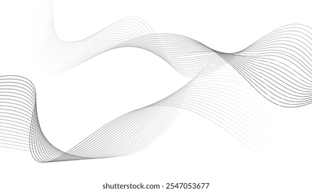 Satz von gekrümmten abstrakten Formen. mehrfache Wellenlinie. Linienmuster mit Gradientenströmung. Langwellenlinien. Welleneffektlinie. Satz beweglicher Wellen