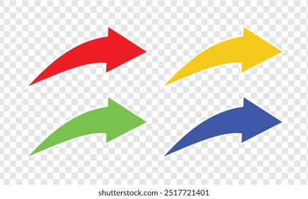 Set of curved arrow icons 