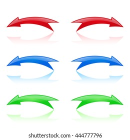 Set of curved arrows 