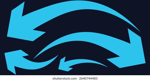 Set of Curved Arrows. Curved arrow icon set for website, design, logo, app, UI. Hand drawn arrow, Curved arrows collection.