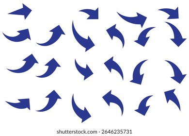 Satz von gekrümmten Pfeilen Symbol