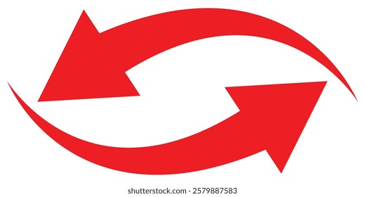 Set of curved arrows isolated on white background. Curved arrows sign. Red curve arrow icon vector illustration. Curved arrow sign. Curved arrow pointing left and right.